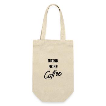 drink more coffee - Geschenkbeutel für Flaschen - Natur - Vorne