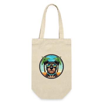 Rottweiler Chien Race Dessin Animé Lunettes De Soleil Plage - Sac à bouteille - nature - Devant