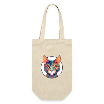 Pixie Bob Katze bunte Aquarell Haustier Illustration - Geschenkbeutel für Flaschen - Natur - Vorne