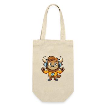 Bison Funny Cartoon Character Casque Musique - Sac à bouteille - nature - Devant