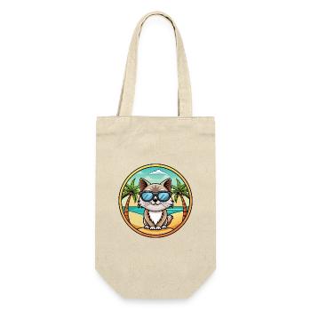 Birma Heilige Katzenrasse Cartoon Sonnenbrille Strand - Geschenkbeutel für Flaschen - Natur - Vorne