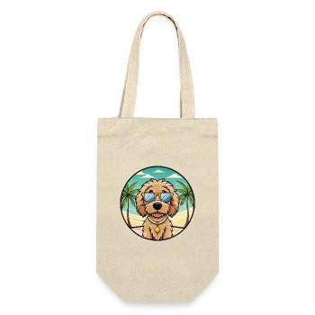 Labradoodle Hunderasse Cartoon Sonnenbrille Strand - Geschenkbeutel für Flaschen - Natur - Vorne
