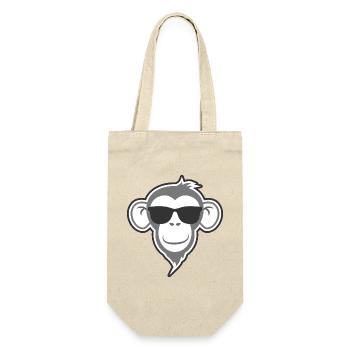 Fränky der Affe - Cooler Affe mit Sonnenbrille - Geschenkbeutel für Flaschen - Natur - Vorne