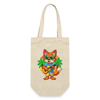 Lustige Fuchs Cartoon Sommer Strand Sonnenbrille Gitarre - Geschenkbeutel für Flaschen - Natur - Vorne