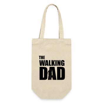 Der wandelnde Papa (schwarz) Kontur Gold - Geschenkbeutel für Flaschen - Natur - Vorne