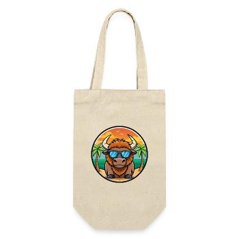 Bison Lustige Cartoon Sommer Strand Sonnenbrille Cool - Geschenkbeutel für Flaschen - Natur - Vorne
