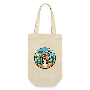 Rampur Windhund Hunderasse Cartoon Sonnenbrille Strand - Geschenkbeutel für Flaschen - Natur - Vorne
