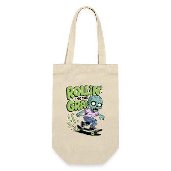 Rollin zum Grab - Geschenkbeutel für Flaschen - Natur - Vorne