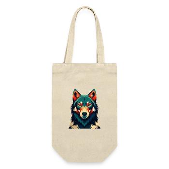 Wolf Cartoon Character Colorful Pet Animal - Gift Bag for Bottles - nature - Front