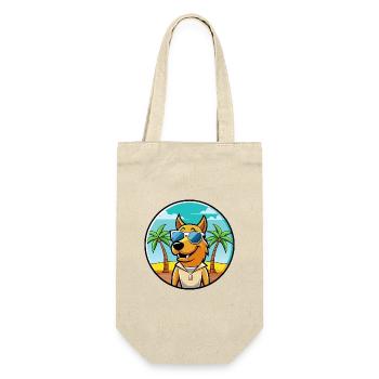 Smaland Hound Hund Rasse Cartoon Sonnenbrille Strand - Geschenkbeutel für Flaschen - Natur - Vorne