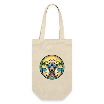 Afghanischer Windhund Hunderasse Cartoon Sonnenbrille Strand - Geschenkbeutel für Flaschen - Natur - Vorne