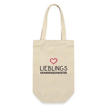 Krankenschwester - Geschenkbeutel für Flaschen - Natur - Vorne