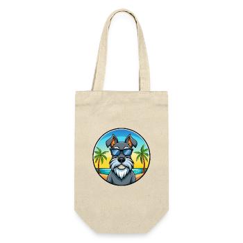 Standard Schnauzer Hunderasse Cartoon Sonnenbrille - Geschenkbeutel für Flaschen - Natur - Vorne