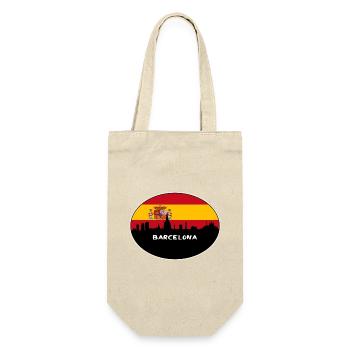 Barcelona-Spanien-Flaggen-Skyline-Schattenbild-Reise - Geschenkbeutel für Flaschen - Natur - Vorne