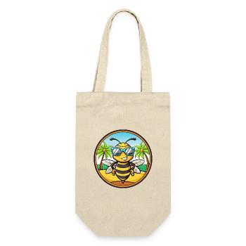 Biene Lustige Cartoon Sommer Strand Sonnenbrille Aufkleber - Geschenkbeutel für Flaschen - Natur - Vorne