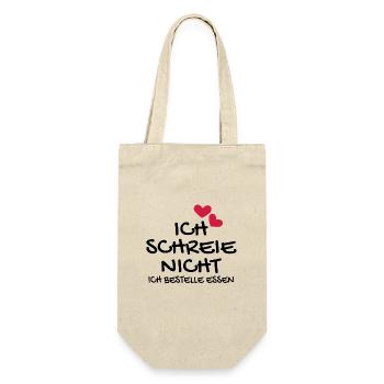 Baby Neugeborenes Babyspruch lustig Geschenk - Geschenkbeutel für Flaschen - Natur - Vorne
