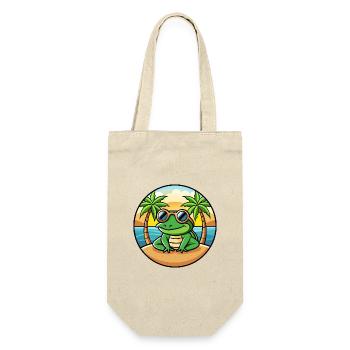 Frosch Lustige Cartoon Sommer Strand Sonnenbrille Aufkleber - Geschenkbeutel für Flaschen - Natur - Vorne