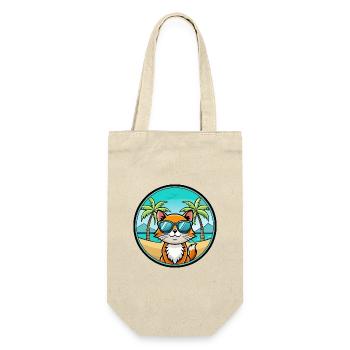 Hantilly Tiffany Katzenrasse Cartoon Sonnenbrille Strand - Geschenkbeutel für Flaschen - Natur - Vorne