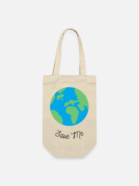 Save Me - Planet Erde - Geschenkbeutel für Flaschen - Natur