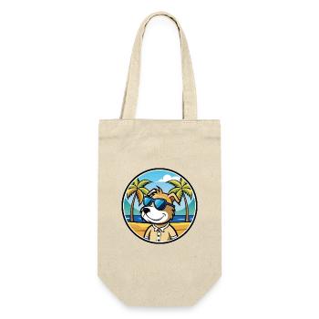 Sporting Lucas Terrier Hunderasse Cartoon Beach - Geschenkbeutel für Flaschen - Natur - Vorne