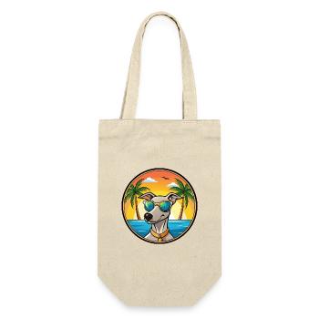 Lurcher Hunderasse Cartoon Sonnenbrille Strand - Geschenkbeutel für Flaschen - Natur - Vorne