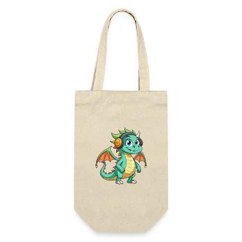 Dragon Funny Cartoon Character Musique de casque - Sac à bouteille - nature - Devant