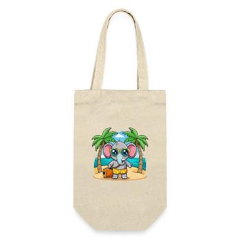 Elefant Lustige Cartoon Sommer Strand Sonnenbrille - Geschenkbeutel für Flaschen - Natur - Vorne
