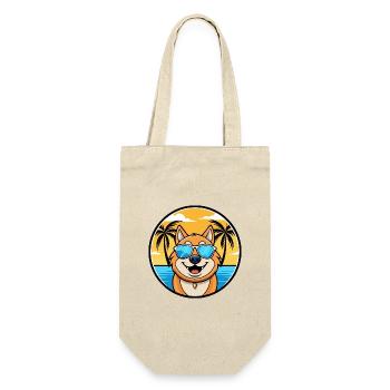 South Russian Ovcharka Dog Breed Cartoon Beach - Gift Bag for Bottles - nature - Front