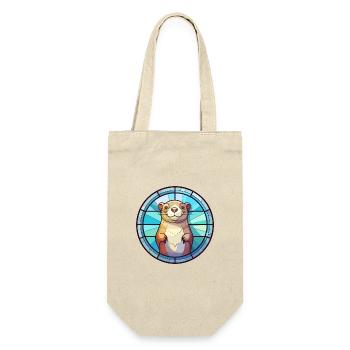 Gopher Buntglas Bunte Karikatur Kawaii Anima - Geschenkbeutel für Flaschen - Natur - Vorne