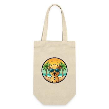 Pumi Hunderasse Cartoon Sonnenbrille Strand - Geschenkbeutel für Flaschen - Natur - Vorne