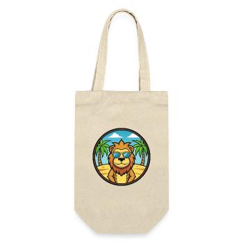 Lion Funny Cartoon Summer Beach Sunglasses Sticker - Gift Bag for Bottles - nature - Front