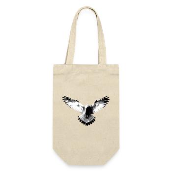 Falke schwarzweiß - Geschenkbeutel für Flaschen - Natur - Vorne