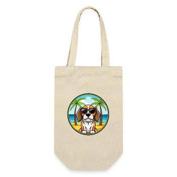 Beagle Harrier Hunderasse Cartoon Sonnenbrille Strand - Geschenkbeutel für Flaschen - Natur - Vorne