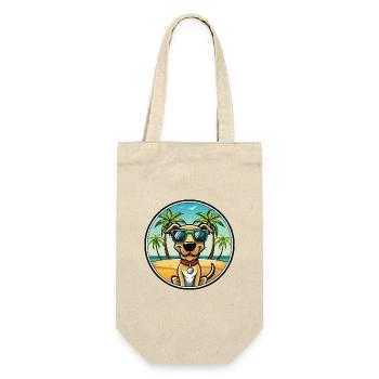 Plott Hound Hund Rasse Cartoon Sonnenbrille Strand - Geschenkbeutel für Flaschen - Natur - Vorne