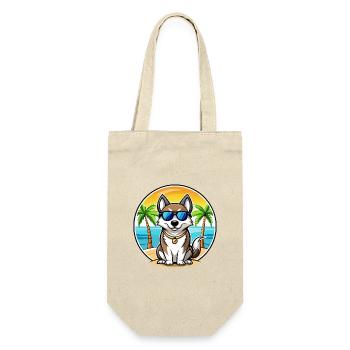 Ostsibirische Laika-Hunderasse Cartoon-Sonnenbrille - Geschenkbeutel für Flaschen - Natur - Vorne