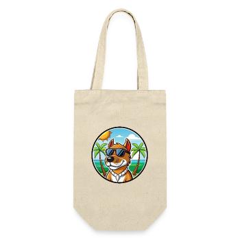Norwegischer Windhund Dunker Hunderasse Cartoon Strand - Geschenkbeutel für Flaschen - Natur - Vorne