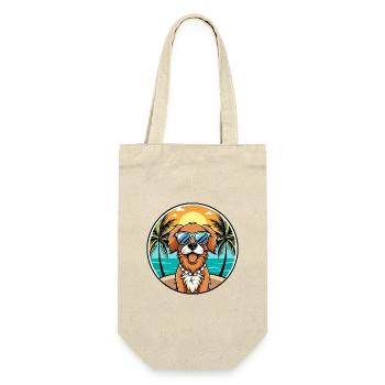 Picardie Spaniel Hund Rasse Cartoon Sonnenbrille Strand - Geschenkbeutel für Flaschen - Natur - Vorne
