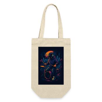 Neon Drummer - Gift Bag for Bottles - nature - Front