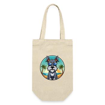 Standard Schnauzer Hunderasse Cartoon Sonnenbrille - Geschenkbeutel für Flaschen - Natur - Vorne