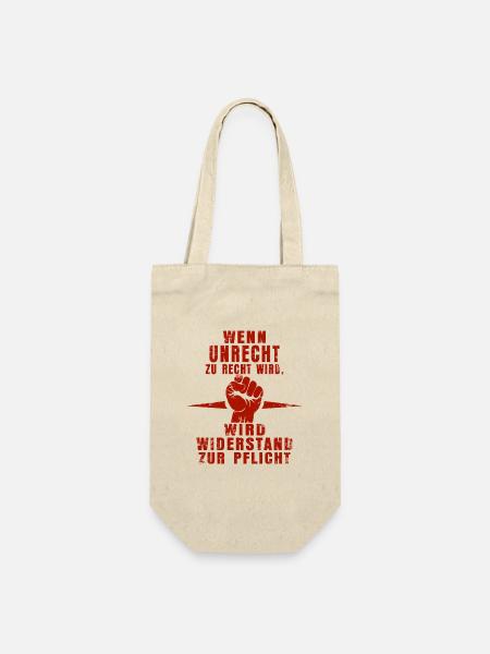 Rebellisches Rot – Widerstand im Grunge-Stil - Geschenkbeutel für Flaschen - Natur