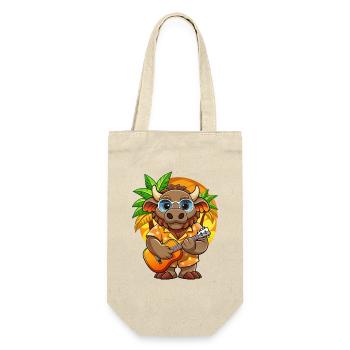Lustige Bison Cartoon Sommer Strand Sonnenbrille Gitarre - Geschenkbeutel für Flaschen - Natur - Vorne