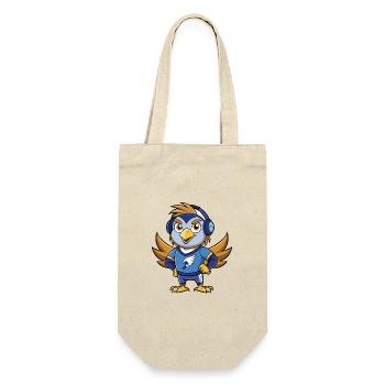 Falcon Funny Cartoon Character Musique de casque - Sac à bouteille - nature - Devant