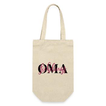 Lieblingsoma Oma - Geschenkbeutel für Flaschen - Natur - Vorne