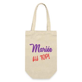 Junggesellinnenabschied. HOCHZEIT. MANNSCHAFT. TEAM BRAUT. ZUKÜNFTIGE BRAUT - Geschenkbeutel für Flaschen - Natur - Vorne