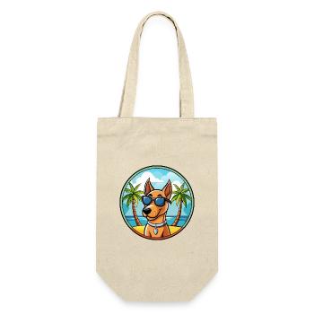 Andalusischer Windhund Rasse Cartoon Sonnenbrille Strand - Geschenkbeutel für Flaschen - Natur - Vorne
