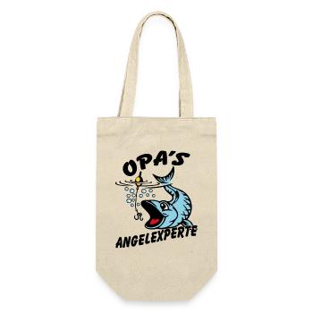Opa's Angelexperte - Angeln mit Opa - Geschenkbeutel für Flaschen - Natur - Vorne