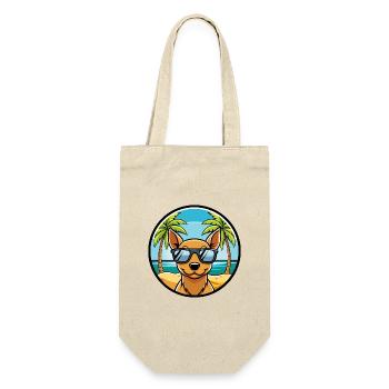Peruanische haarlose Hunderasse Cartoon Sonnenbrille Strand - Geschenkbeutel für Flaschen - Natur - Vorne
