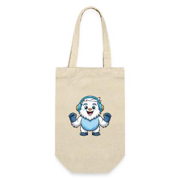 Yeti Funny Cartoon Character Musique de casque - Sac à bouteille - nature - Devant