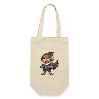 Hawk Funny Cartoon Character Musique de casque - Sac à bouteille - nature - Devant