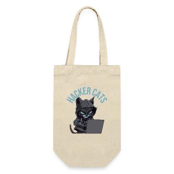 Hacker cats - Geschenkbeutel für Flaschen - Natur - Vorne